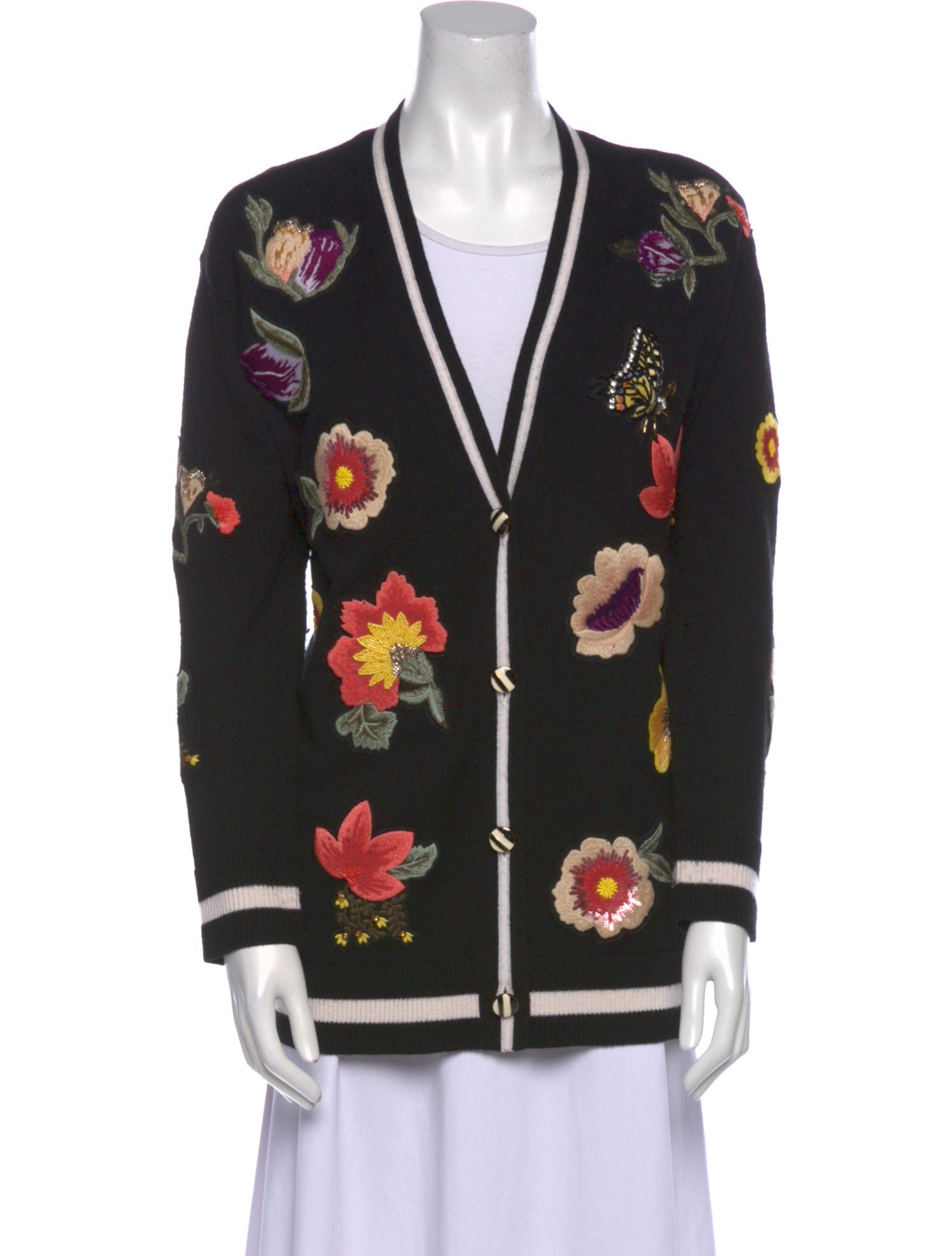 Alice + Olivia Wool Floral Print Sweater